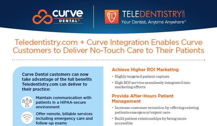 Teledentistry.com + Curve Integration Enables Curve Customers to Deliver No-Touch Care to Their Patients